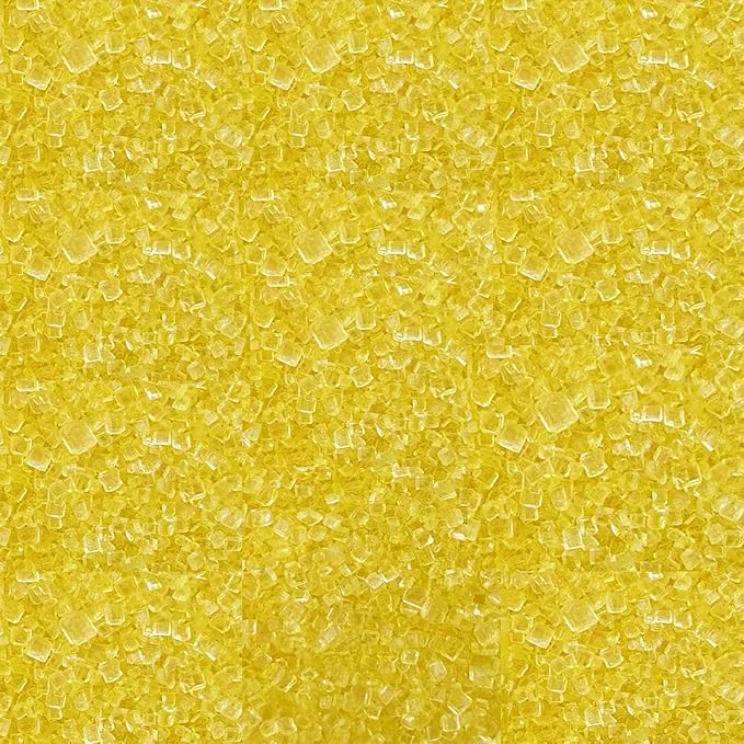 Senchanting Yellow Sanding Sugar Sprinkles, Edible Crystal Yellow Sanding Candy Sugar for Cake Decorating Wedding Party Baking Cupcake Cookie Ice Cream Decoration Supplies 90g/3.2oz
