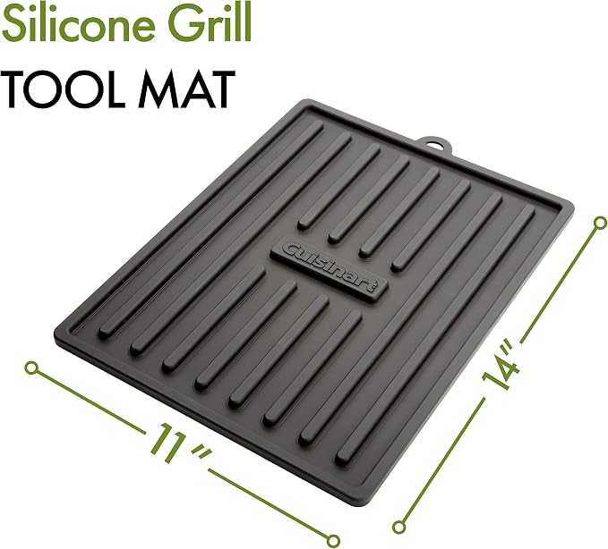 Cuisinart CTM-820 Silicone Grill Tool Mat, 11" x 14", Black