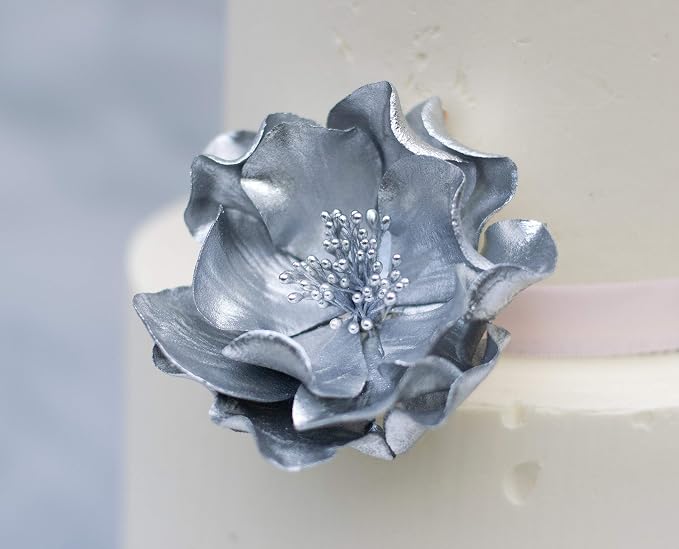Luster Dust - Nu Silver (4g 1x Jar) | Edible Vegan Dust & Paint for Cake Decorating, Ice Cream, Desserts, Cocktails and Beverages by Bakell