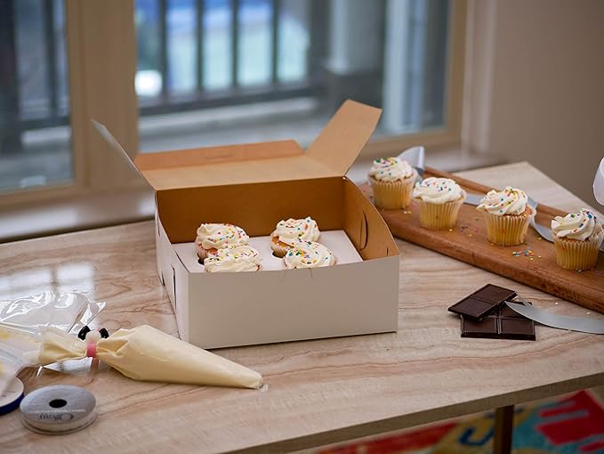 SCT White One-Piece Non-Window Bakery Boxes, 12 x 12 x 2.75, White, Paper, 100/Carton