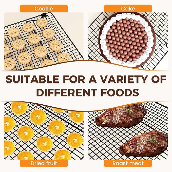 3 Layer Detachable Collapsible Cooling Racks, 17 * 11 Inch Cooling Wire Rack Stackable Drying Rack Cookie Rack Bread Cooling Rack