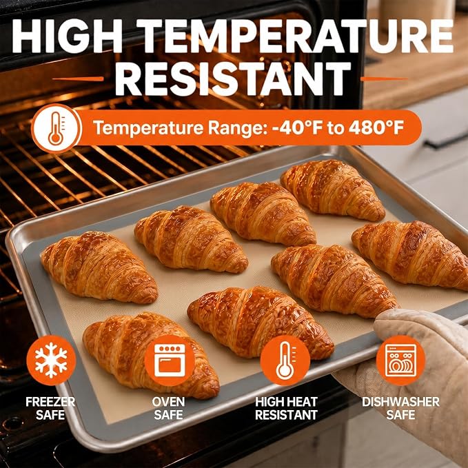 4 Pcs Silicone Baking Mat, Reusable Liners For Nonstick Baking, Easy Cleanup, Fits Small Quarter Sheet Pans For Cookies, Veggies And Pastry, Grey