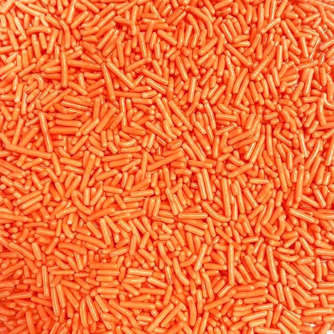 PhilaeEC Orange Jimmies Sprinkle Edible Soft Jimmies Sprinkle for Cake Decoration Cupcake Topper Cookie Baking Decorations Halloween Christmas Valentine Supplies 2.75oz/78g
