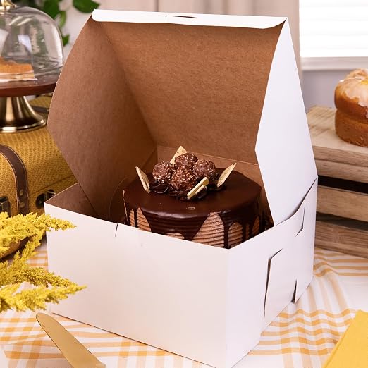 SCT White One-Piece Non-Window Bakery Boxes, 10 x 10 x 6, White, Paper, 100/Carton