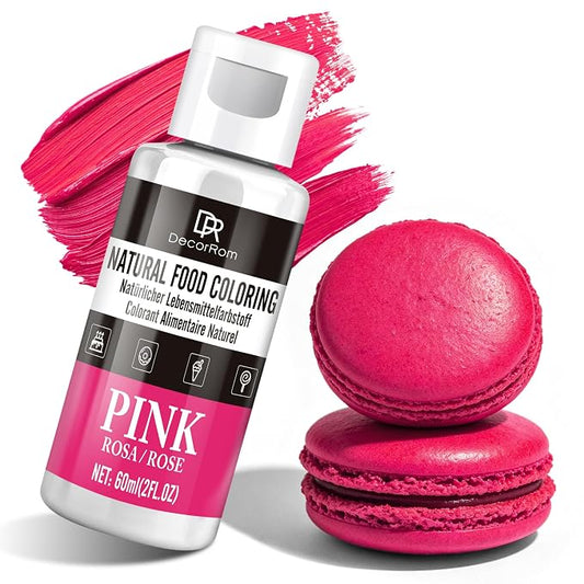 Natural Pink Food Coloring - Dye Free Natural Food Dye, FD&C Artificial Dye Free Liquid Food Coloring for Baking, Cake Decorating, Frosting, Icing, Easter Eggs, Fondant, Cookies & More, 2 fl. oz