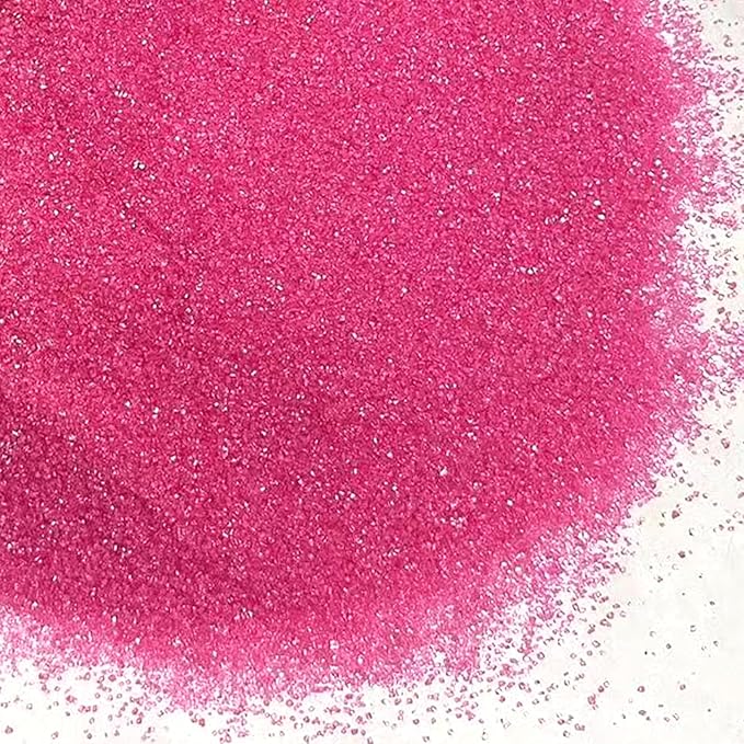 PhilaeEC Hot Pink Sanding Sugar Edible Sparkling Crystals for Baking Cake Decoration Cookie Ice Cream Cupcake Toppers Wedding Party Valentines Halloween Christmas Supplies 5oz