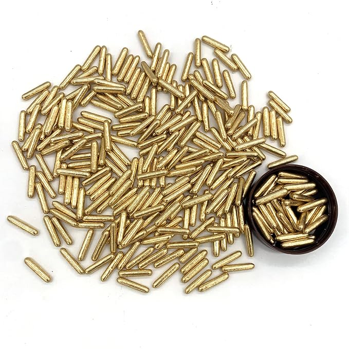 Weraru Gold Pearl Sugar Sprinkles Candy Mixing Size Baking Cake Decorations Cupcake Toppers Cookie Decorating Celebrations Wedding Shower Party Chirstmas Supplies 120g/ 4.2oz