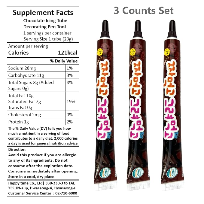 Chocolate Icing Tube Decorating Pen Tool 23g(0.81oz) x Pack of 3, food writing pen for cake, donut, cookie, bread, pancake, cupcake