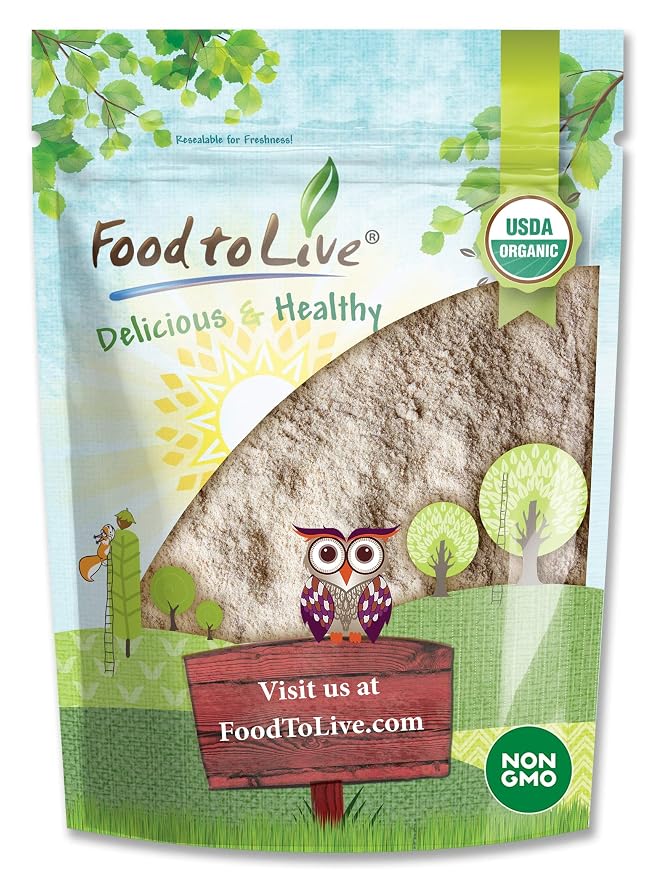 Food to Live Organic Barley Flour, 2 Pounds – Non-GMO, Stone Ground from Whole Hulled Barley, Fine, Kosher, Vegan, Bulk. Rich in Fiber. Perfect for Flour Blends. Great for Baking. Product of the USA.