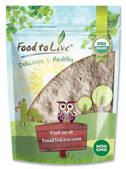 Food to Live Organic Barley Flour, 2 Pounds – Non-GMO, Stone Ground from Whole Hulled Barley, Fine, Kosher, Vegan, Bulk. Rich in Fiber. Perfect for Flour Blends. Great for Baking. Product of the USA.
