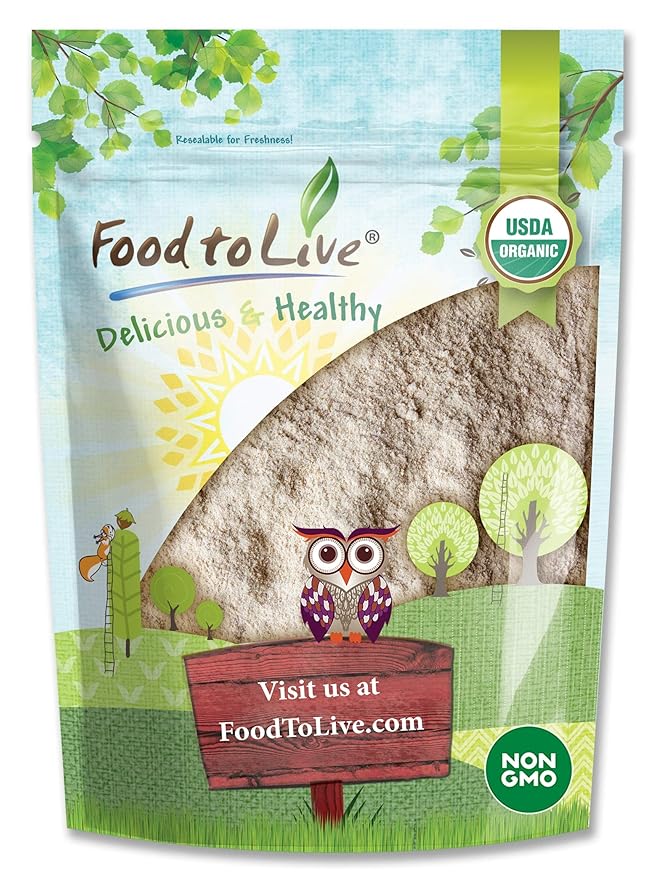 Food to Live Organic Barley Flour, 8 Ounces – Non-GMO, Stone Ground from Whole Hulled Barley, Fine, Kosher, Vegan, Bulk. Rich in Fiber. Perfect for Flour Blends. Great for Baking. Product of the USA.