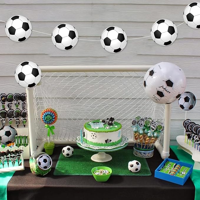 Vuzvuv 60Pcs 6In Paper Soccer Cutouts with 120Pcs Glue Points,Soccer Cut Outs Bulletin Board Decorations for Wall