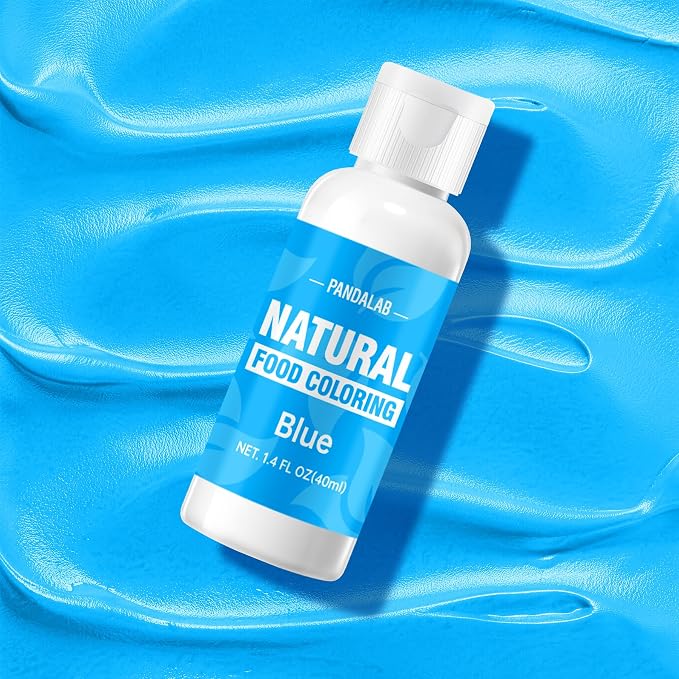 Blue Natural Food Coloring - Pandalab 40mL Plant-Based Concentrated Food Dye, No Artificial Dye, Vegan Edible Color for Baking, Cake Decorating, Icing, Frosting, Cookies, Candy, 1.4 Fl Oz
