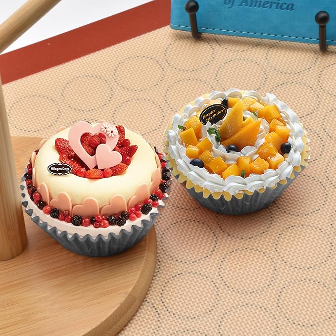200 Pcs Silver Foil Cupcake Liners Standard Baking Cups Muffin Paper Cases