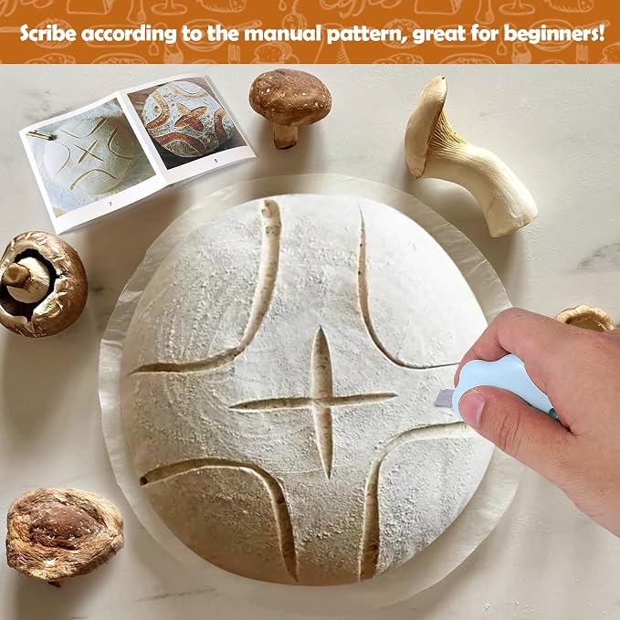 Vodolo Bread Lame Dough Scoring Tool,2PCS Sourdough Bread Scorer,Bread Making Razor for Homemade Bread with Scoring Patterns Booklet