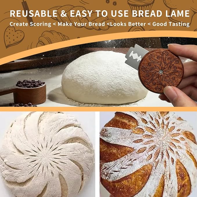 UFO Bread Lame Cutter for Homemade Sourdough, Bread Scorer Tool for Sourdough with 5 Blades, Slashing Tool Bread Cutting Knife for Artisan Bread and Baguette Makers
