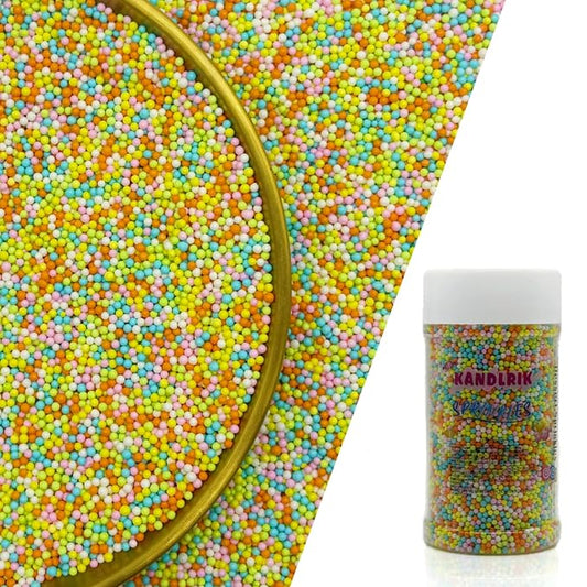 Easter Colors Edible Sprinkles Polished Candy 2mm Mini Pearls Cake Decorations Cupcake Toppers Cookie Decorating Perfect for Wedding Party Valentine Halloween Christmas Supplies 3OZ