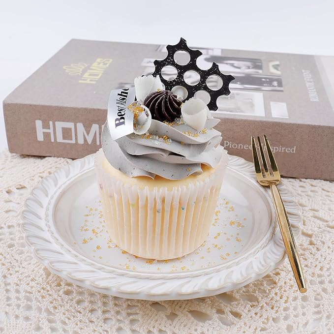 Gold White Sanding Sugar for Baking, 6.35oz/180g Edible Sparkling Sugar Crystal, Decorating Course Sugar Sprinkles for Cakes Cupcakes Cookies Ice Cream