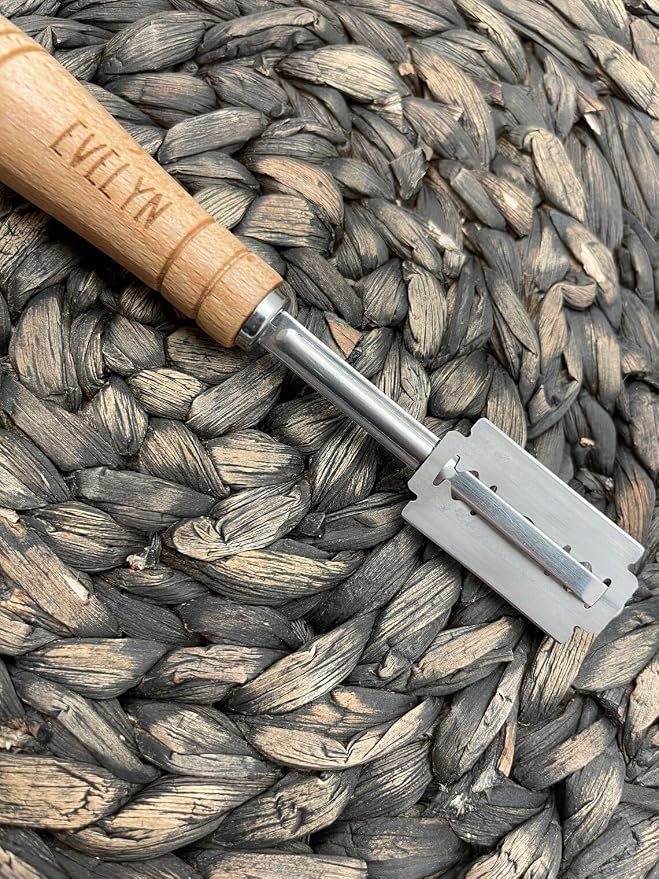 Personalized Bread Lame – Custom Engraved Wooden Handle, Artisan Bread Scoring Tool, Sourdough Baking Accessory