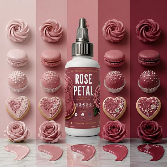 Confect Rose Petal Gel Food Coloring – Highly Pigmented Gel Based Food Color for Buttercream, Cakes, Cookies & Baking – 60mL / 2 FL OZ