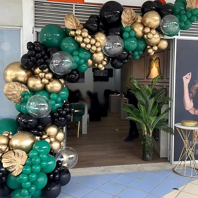 Voircoloria 110pcs Dark Green Balloons 12inch Green Latex Party Balloons for Birthday, Graduation, St. Patrick's Day, Christmas, Baby Shower, Dinosaur Party, Anniversary Party Decorations