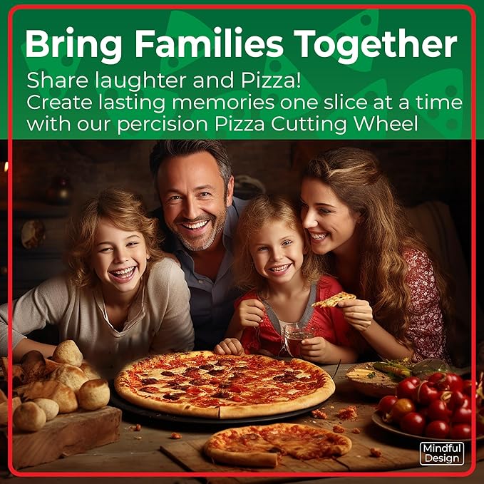 Mindful Design Pizza Cutter Wheel with Protective Blade Cover, Easy to Clean and Dishwasher Safe Handheld Pizza Slicer