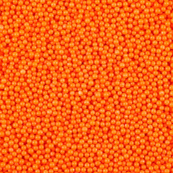 Orange Nonpareils Sprinkles - 2mm Edible Mini Pearl Sprinkles for Cake Decorating, Cupcake, Cookie, Baking, Donuts, Ice Cream Toppings, Wedding Party Supplies 130g/4.58oz
