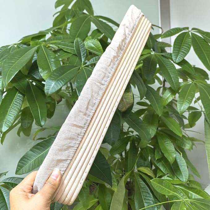 i-lan 2-Pack 22" Extra Long Baguette Proofing Basket, Natural Rattan Banneton Bread Proofing Basket for Sourdough, Oval Batard Banneton Basket for French Baguette Baking Supplies