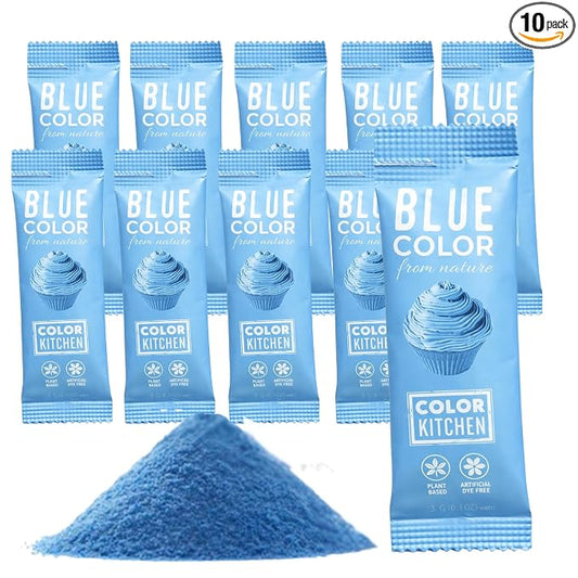 Color Kitchen Plant-Based Blue Food Coloring Powders, Natural Colors, No Artificial Dyes, Gluten Free, Kosher, Vegan (Pack of 10)