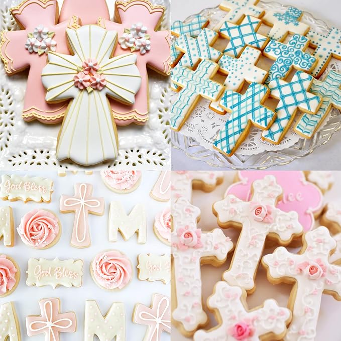 Zade Cross Cookie Cutter Food Grade Baptism Cookie Cutters Stainless Steel Fondant Biscuit Sandwich Mold for Baking Holidays Party