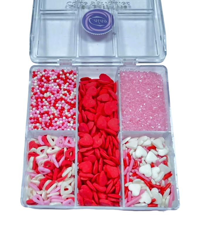 Sentovac Edible Candy Heart Jimmies Mixing Cupcake Toppers Decorations Sprinkles Cake Cupcakes Decoration