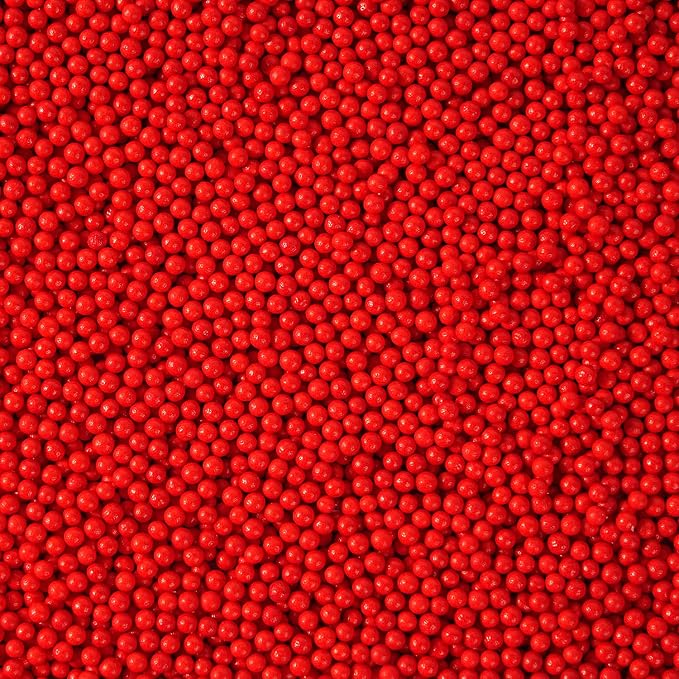 Edible Nonpareils Sprinkles, 2mm Red Pearls Sprinkles, Red Nonpareils Sprinkle for Birthday, Wedding, Valentines, 4th of July, Halloween, Christmas (4.23oz/120g)