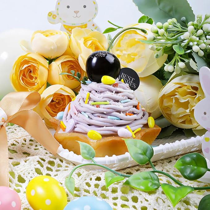 Easter Sprinkles Edible,130g/4.6oz Pastel Sprinkles for Cake Decorating with Easter Egg Carrot Bunny Jimmies and Nonpareils in 5-Cell, Ice Cream, Donuts, Macaron Toppings Supplies