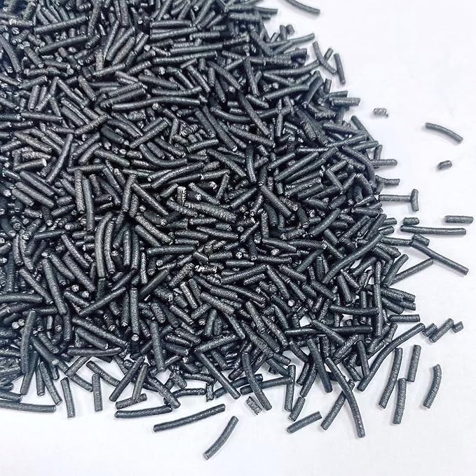 Sentovac Black Jimmies Sprinkles Edible for Cake Decorating Black Sprinkles Sugar Candy Cookie Cupcake Topper Ice Cream Baking Decorations Wedding Halloween Christmas Supplies 3.53oz