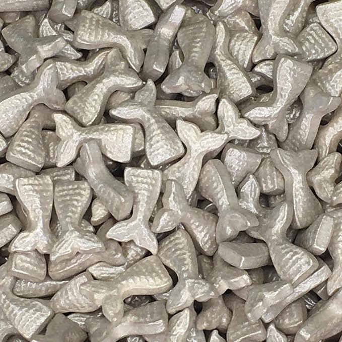 COOL MOM SPRINKLES Silver Mermaid Tail Sprinkles (4 oz.) – Little Mermaid Themed Sprinkles for Decorating Birthday Cakes, Cupcakes, Cookies & Desserts – Mixed in the USA/Gluten-Free