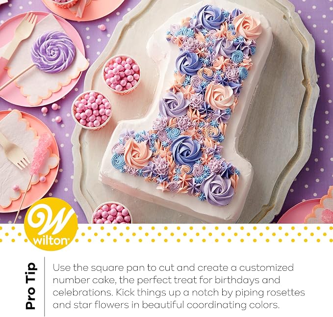 Wilton Aluminum 12x2 Inch Square Cake And Brownie Pan, Made With Natural Anodized Aluminum, Made Without PFAS, Bakeware Optimal For Even Heating