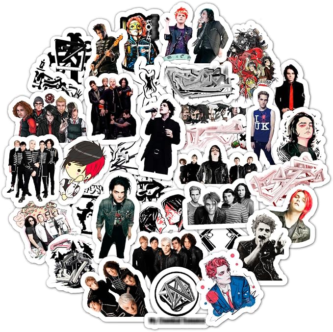 36 Pieces Rock Band Stickers for Adults, Rockabilly Band Decals, Rock Music Decals for Adults Waterproof Guitar Laptop, Punk Gifts for Women & Men