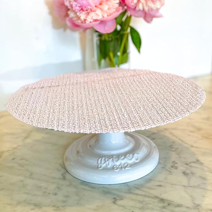 Ateco Cast Iron and Non-Slip Pad Cake Stand, 12 inch, White