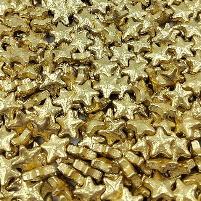 10mm Gold Stars Sprinkles Edible Stars for Cake Decorating Star Cake Decorations Cupcake Toppers Baking Cookie Decorating Ice Cream Toppings