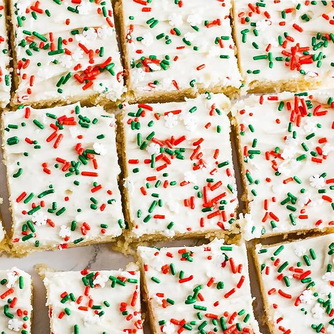 Unpretentious Green, Red & White Sprinkles, Perfect for Christmas Festivities, Multi-Use Shaker Bottle, Dessert Decorating (12 Ounce)
