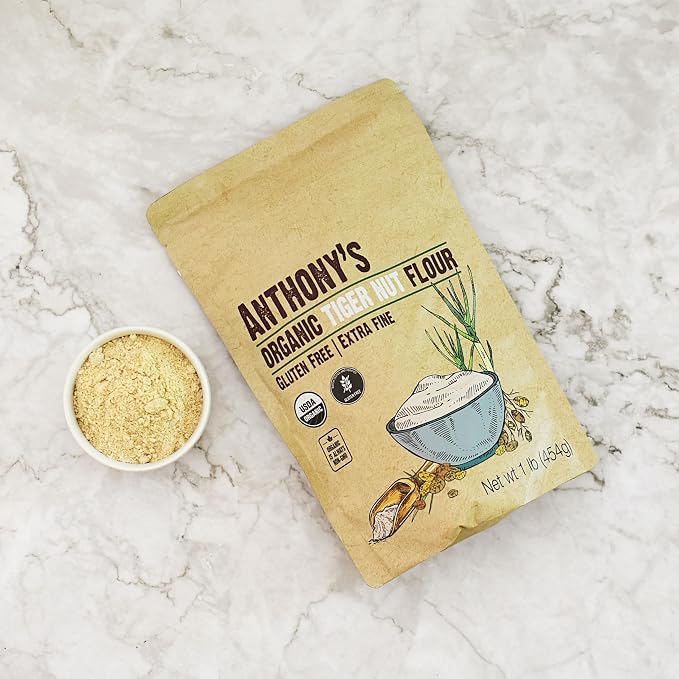 Anthony's Organic Tiger Nut Flour, 1 lb, Gluten Free, Non GMO, Paleo Friendly (Pack of 2)