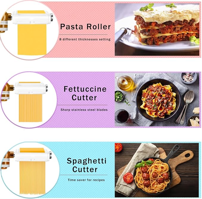 ZACME 3 in 1 Pasta Maker Attachment for ZACME Stand Mixers