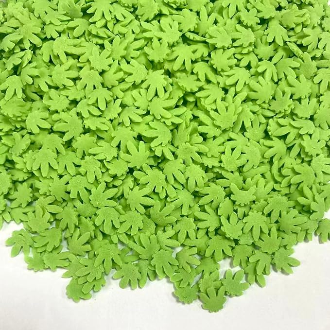 Sentovac Leaf Sprinkles Grass Green St Patricks Day Edible Sprinkle for Cake Decorating Candy Cupcake Cake Topper Cookie Baking Decorations