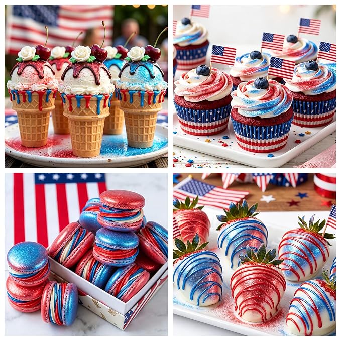 Edible Blue Sugar Sprinkles, Edible Sprinkles for Cake Decorating, Patriotic Cupcake Toppers, Cake Decorations, Cookie Decoration, Wedding & 4th of July Party Supplies, 180g/6.35oz