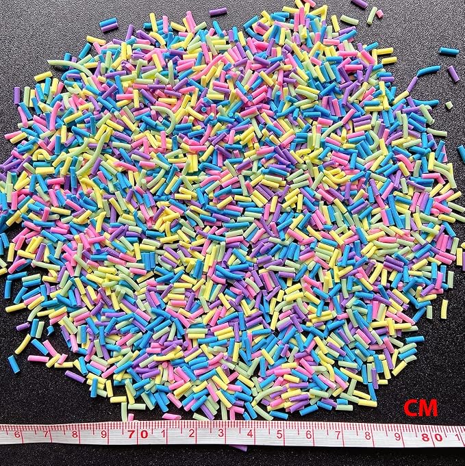 EHOPE 50g Fake Sprinkles Non-edible Polymer Clay Sprinkles Resin Sprinkles Fake Candy Sprinkles Faux Sprinkles for DIY Crafts Nail Art Cake Phone Case(Purple Green Blue Sugar granules-15A)
