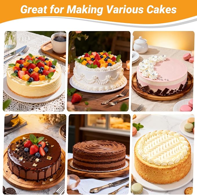 Beasea 10 Inch Cake Pan Set of 3, Large Carbon Steel Round Cake Pans for Baking, Heavy Duty Large Cheesecake Mold Tin Bakeware for Birthday Party Wedding