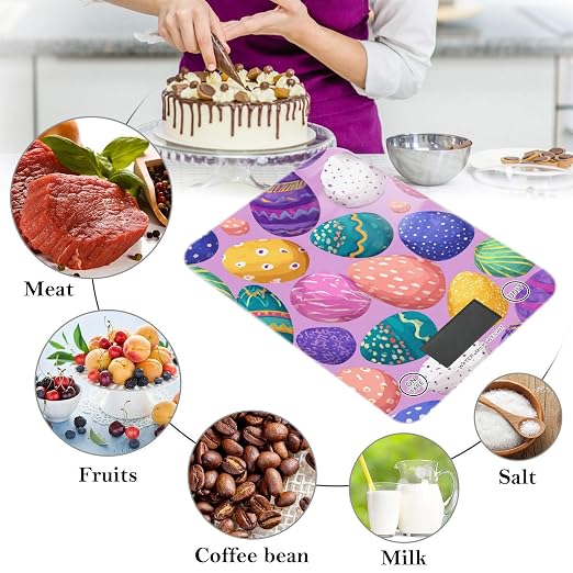 Food Scale Kitchen Scale for Baking Cooking Digital Food Weighing Measuring Scale Small Waterproof Electric Food Scale Colorful Cute Easter Eggs