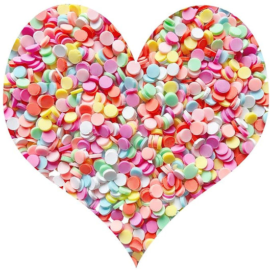 EHOPE 50g Fake Sprinkles Resin Sprinkles Fake Candy Sprinkles Clay Sprinkles Polymer Sprinkles Polymer Clay Slices for Nail Art DIY Crafts Cake Phone Case(Red Round Slices-02)