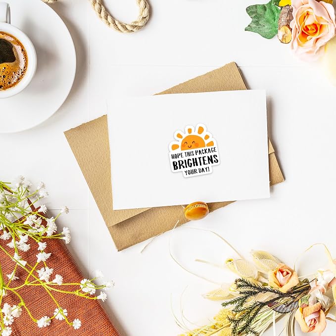 500Pcs Thank You Stickers for Small Business Online Retailers Small Shop Mail Envelopes Baking, Sealing Packaging Gift Wrap Stickers, Hope This Package Brightens Your Day