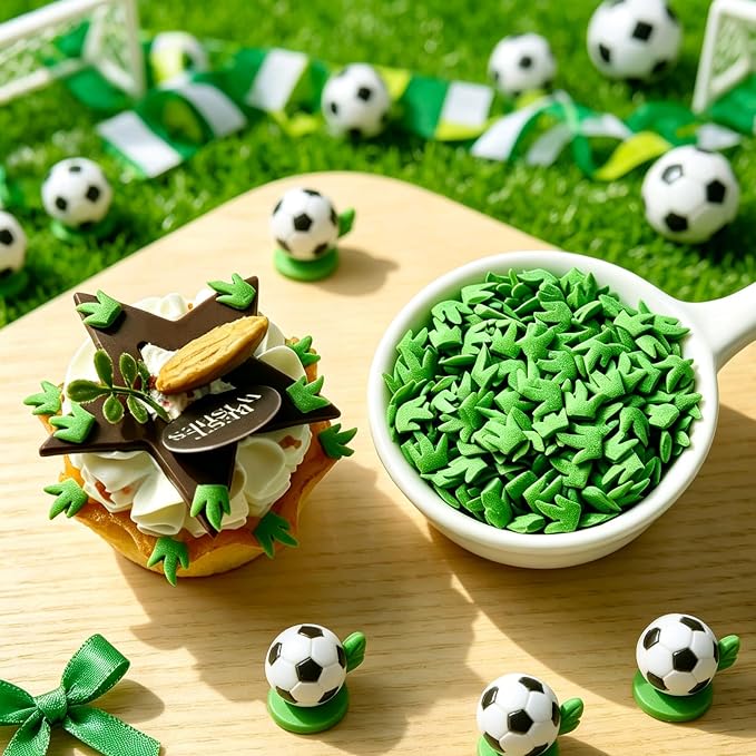 Edible Grass Sprinkles for Cake Decorating, Soccer Football Field Green Sprinkles Toppings for Cupcakes, Cookies, Ice Cream, Golf Sports Party Dessert Decorations, 3.4 oz
